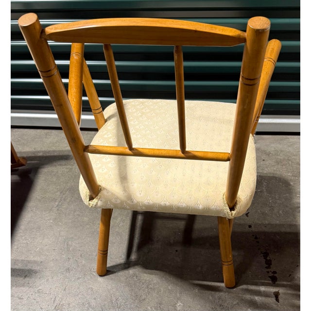 Late 19th Century Arts & Crafts Rocking Chair and Spindle-Back Armchair For Sale - Image 6 of 12