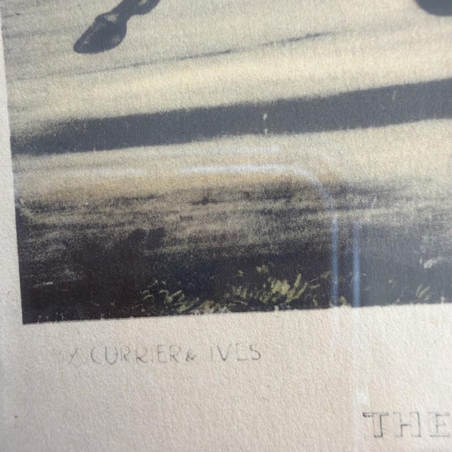 Mid-Century Modern Antique Currier & Ives Lithograph "Lady Thorn" Trotting Horse c. 1860s For Sale - Image 3 of 8