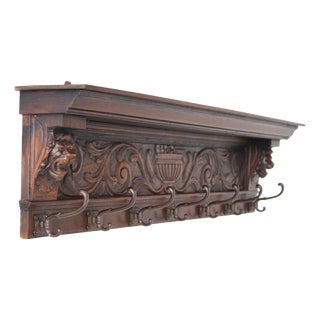 Antique French Renaissance Revival Coat Rack, 1880 For Sale