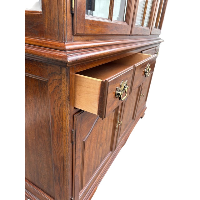 Wood Drexel Heritage Coventry Manor China Hutch For Sale - Image 7 of 17