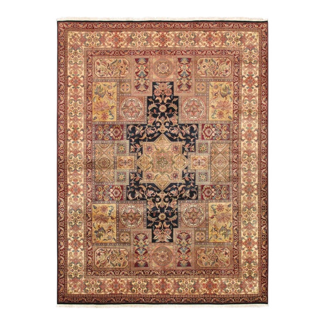 Pasargad Home Agra Lamb's Wool Area Rug, 9' 2" X 12' 2", Navy For Sale