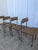 Vintage Industrial Black Metal School Chairs with Brown Fabric Seats, 1970s, Set of 4 For Sale - Image 14 of 18