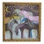 Whimsical Horse Painting Original | Folk Art Style Wall Art | Colorful Horses Under Moon | Framed Acrylic Painting 13x13 | Eclectic Decor For Sale