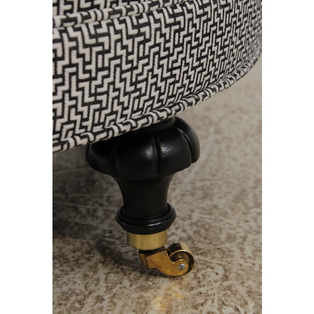 Round Tufted Modern Design Cocktail Ottoman For Sale - Image 10 of 11
