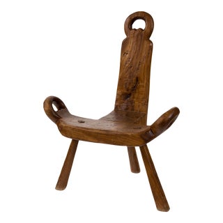 Italian Wood Sgabello Stool, Mid-20th Century For Sale