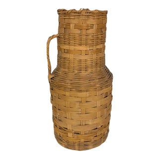 Large Wicker Jug Basket For Sale