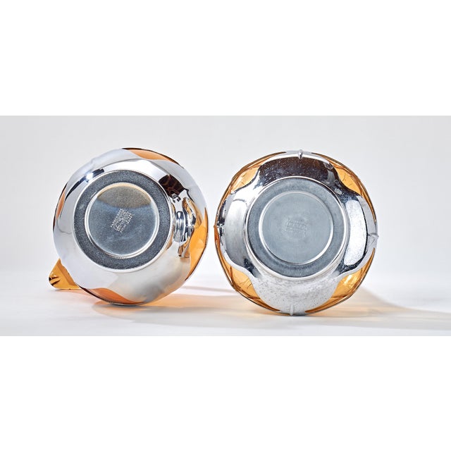 Pair of 1930's Krome Kraft Decanters - Orange - By Farber Bros For Sale In Phoenix - Image 6 of 6