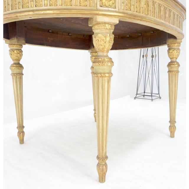 French Gold Gilt Fine Carved 48" Walnut Oval Top Dining Center Table Stunning! For Sale - Image 9 of 14
