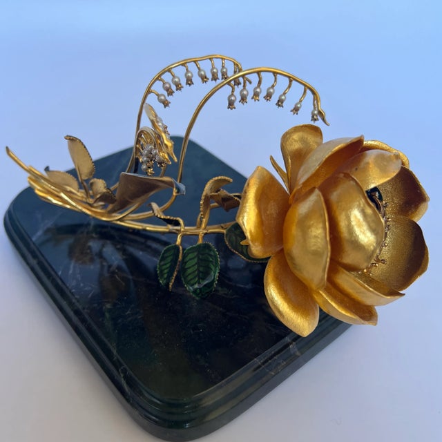 1950s Faberge Princess Grace Royal Anniversary Rose For Sale - Image 10 of 12