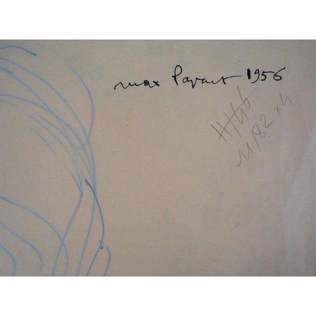 Max Papart, Woman Reading a Book, 1956, Ink Drawing For Sale - Image 5 of 6