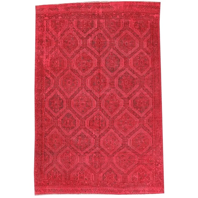Textile Red Vintage Overdyed Kilim Rug For Sale - Image 7 of 7