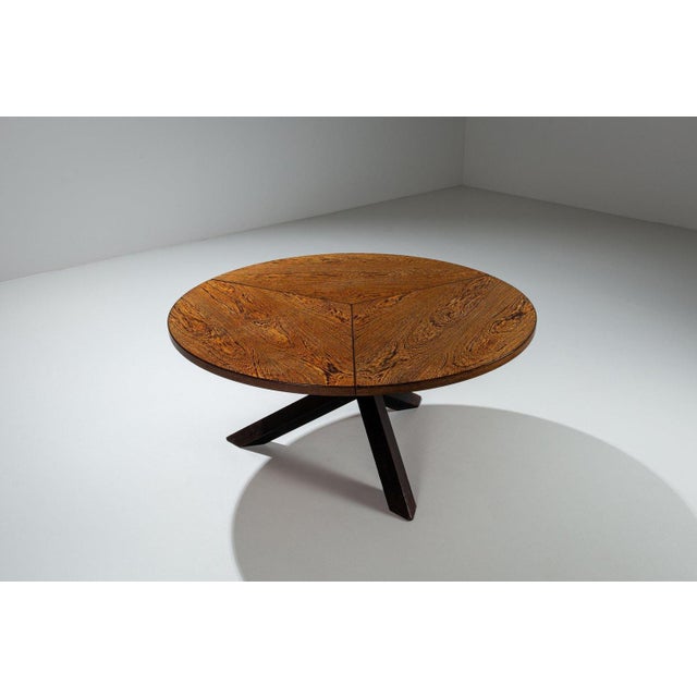 Mid-Century Modern Tripod Dining Table in Wenge by Gerard Geytenbeek, Netherlands, 1960 For Sale - Image 3 of 14