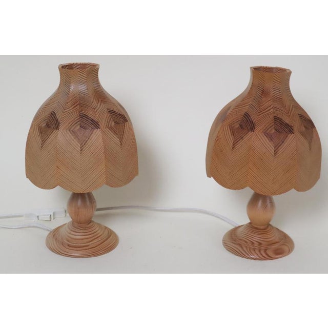 Swedish Table Lamps in Pinewood, 1980s, Set of 2 For Sale - Image 10 of 16