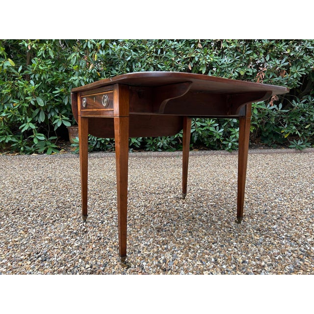 Wood Antique Georgian Mahogany Inlaid Pembroke Table, 1830 For Sale - Image 7 of 10