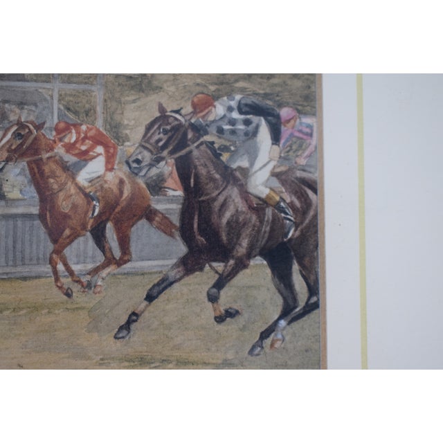 Paint The Princess of Wales Stakes 1921 Watercolour by Isaac J. Cullin (1881-1947) For Sale - Image 7 of 8