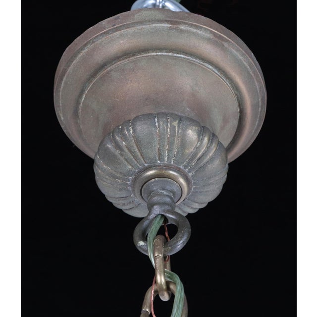 Early 20th Century The Plaza Hotel Bronze Glass Bell Jar Ceiling Light For Sale - Image 11 of 12
