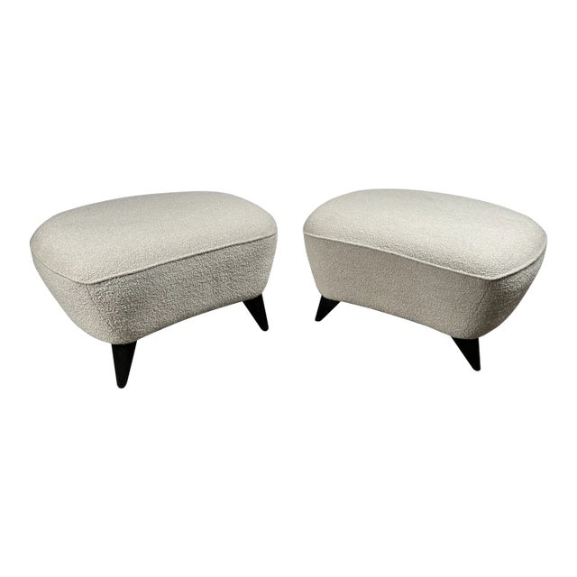 Early 21st Century Vladamir Kagan Barrel Foot Stools - Set of 2 For Sale