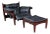 Brazilian Rosewood & Leather Sling Chair and Ottoman by Sergio Rodrigues for Isa For Sale