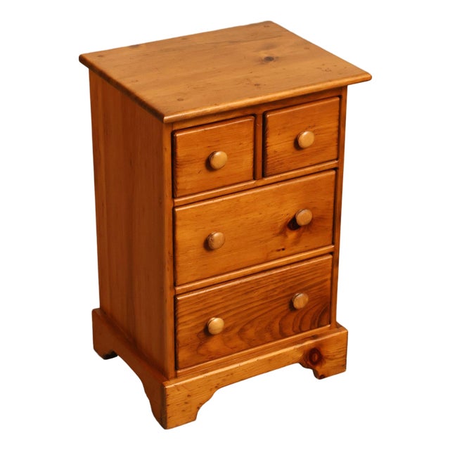 Rustic Pine Four-Drawer Nightstand For Sale