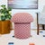 Modern Mushroom Ottoman in Petal Pink Wool Dot For Sale - Image 3 of 10