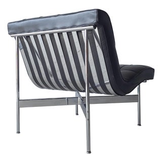 Early Chrome and Leather New York Lounge Chair by Laverne For Sale