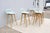 Danish Iskos-Berlin for Muuto Blue Leather Fiber Bar Stools Wood Base - Set of 6 For Sale - Image 12 of 18