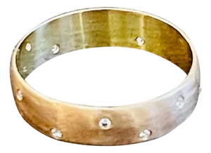12 Flush Set Bezel Diamond Eternity Wedding Band in 14 Karat Yellow Gold