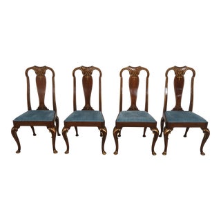 Set of 4 Drexel Chinoiserie Decorated Dining Chairs For Sale
