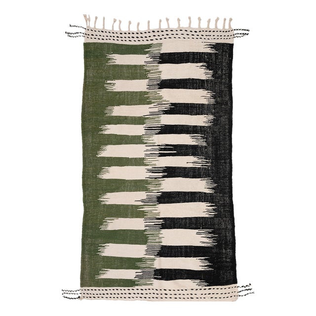 Moroccan Flatweave Wool Rug by Azele Studio For Sale