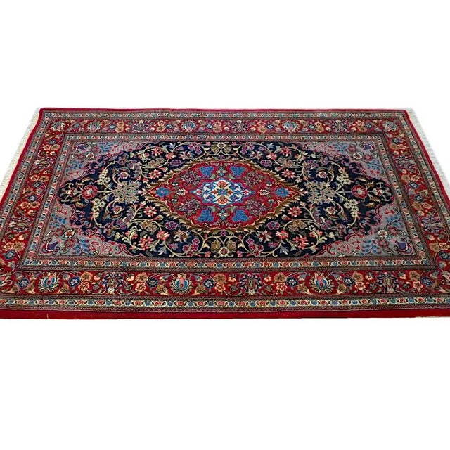 Blue Ghom Cork Rug, 1980s For Sale - Image 8 of 11