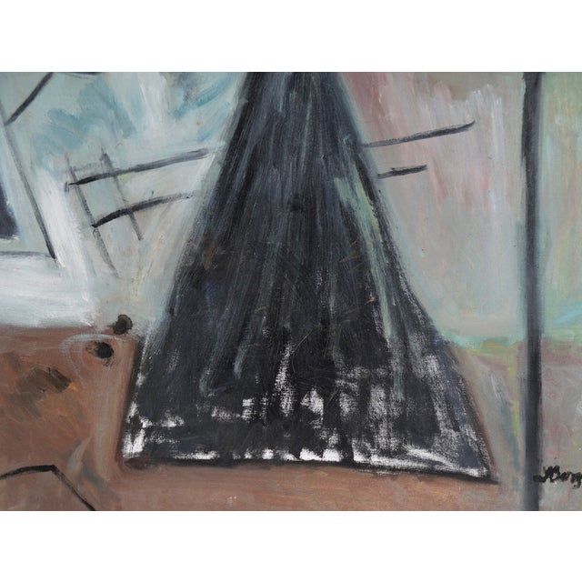 Blue "Machinations of the Mind No. 3" - Abstract Surrealist Landscape in Oil by Loreen Hewitt-Hackett For Sale - Image 8 of 11