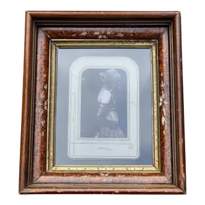 Antique Victorian Cabinet Card, Paired With Contemporary Fashion Photo in Antique Frame