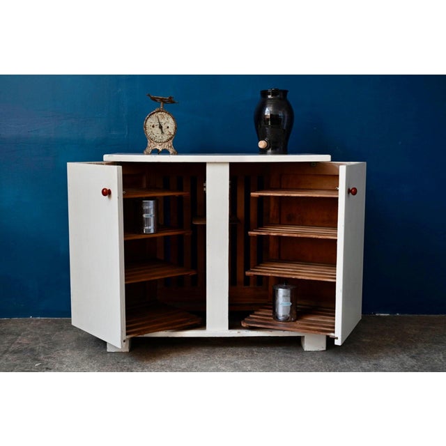 Art Deco Retro Cabinet with Painted Wooden Shelves, 1940s For Sale - Image 3 of 18