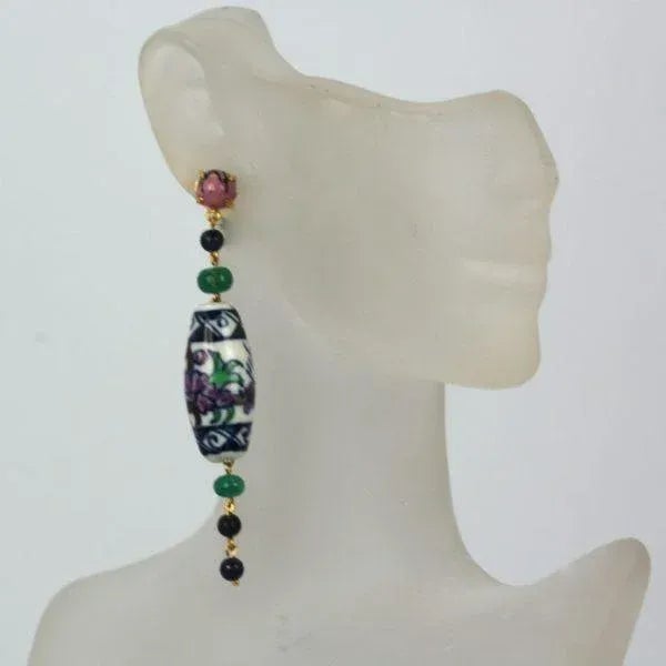 This is part of Chairish’s Fine Jewelry assortment. SIZE: 60mm drop from ear WEIGHT: 14.6 grams STONES: Sapphires,...