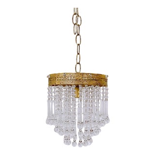 1960s Italian Brass Upside Down Layered Chandelier For Sale