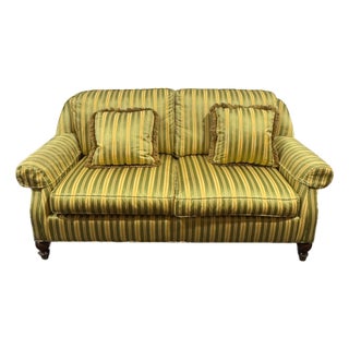 Sherrill Loveseat / Sofa With Fine Striped Upholstery For Sale