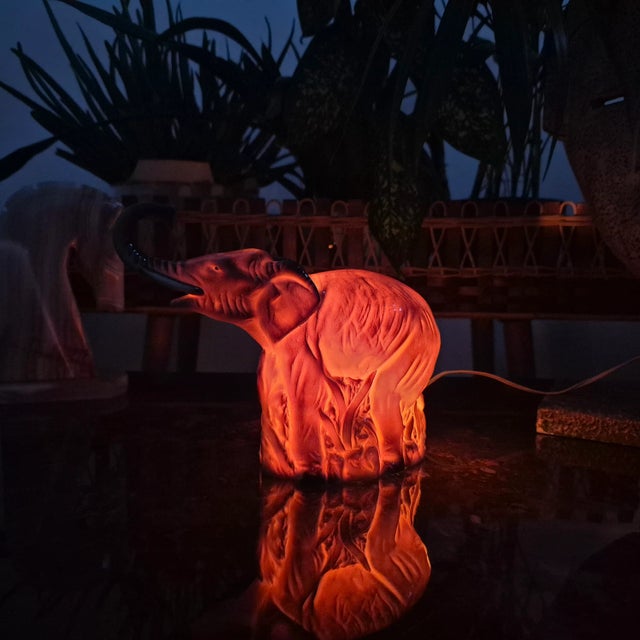 Mid-Century Porcelain Elephant Table Lamp, 1950s For Sale - Image 10 of 13