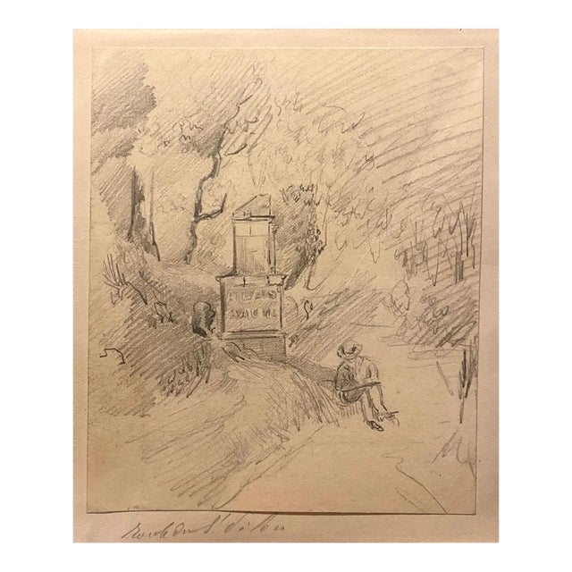 Charles Des Bordes - The Outdoor Painter - Pencil - 1880s For Sale