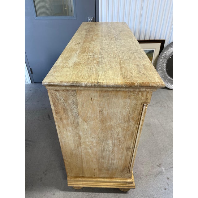 Yellow Washed Pine Two-Door Color Console or Credenza, 21st Century For Sale - Image 4 of 9