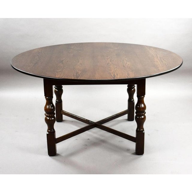 Wood Vintage Oak Draw Leaf Dining Table and Chairs, 1920, Set of 5 For Sale - Image 7 of 10
