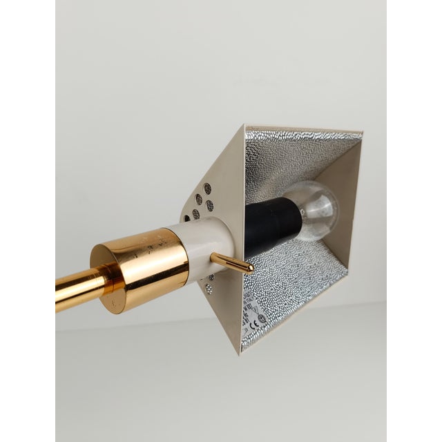 Italian Adjustable Table Lamp in Ivory White and Gilded Metal by F. Fabbian, 1970s For Sale - Image 9 of 18