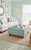 Elevate your space with this stunning coastal chic woven wicker custom painted coffee table by high-end maker Century...