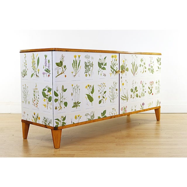 Swedish Modern Sideboard with Illustrations, 1940s For Sale - Image 3 of 9