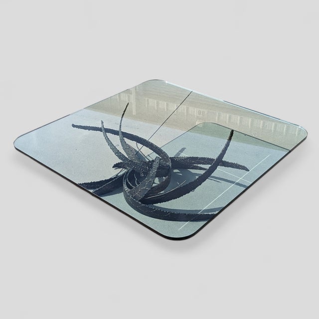 1972 Silas Seandel Brutalist Torch-Cut Iron and Glass Coffee Table For Sale - Image 4 of 18
