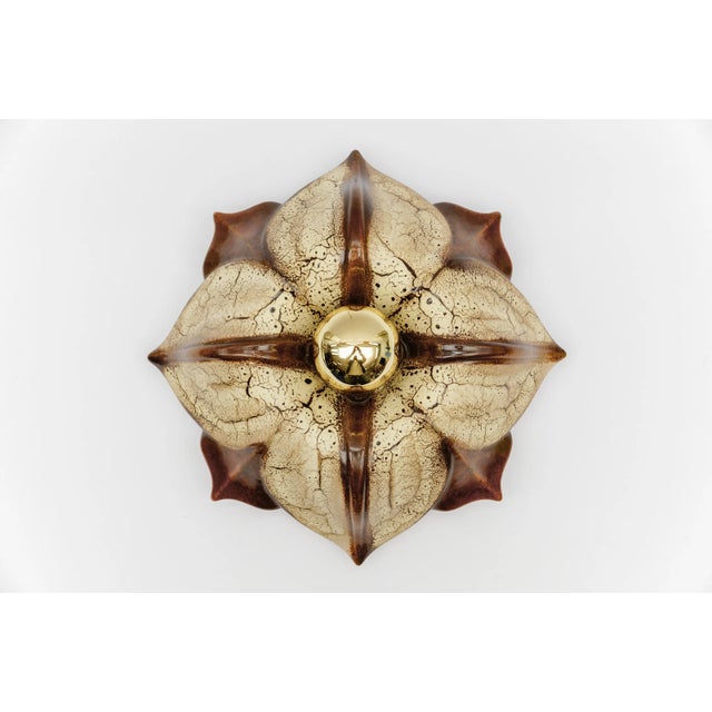 Brown Ceramic Wall Light by Pan Keramik, Germany, 1970s For Sale - Image 8 of 8