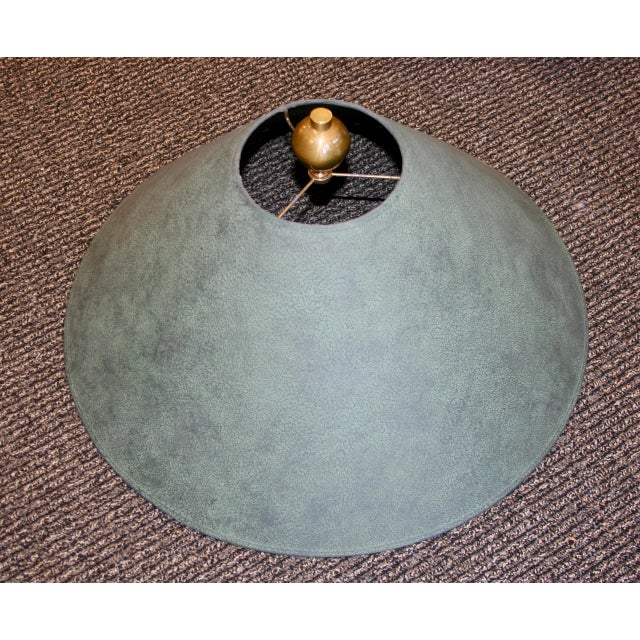 Metal 1990s Tole Plam Leaf Table Lamp with Shade For Sale - Image 7 of 8