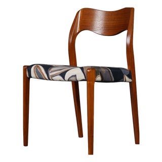 Model 71 Dining Chairs in Dedar Fabric by Niels Otto Møller for JL Møllers, 1950s For Sale