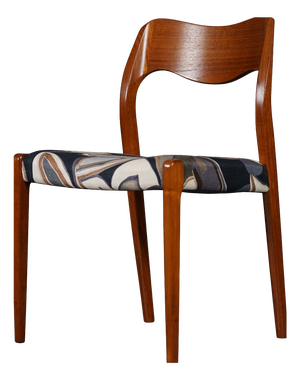 Model 71 Dining Chairs in Dedar Fabric by Niels Otto Møller for JL Møllers, 1950s