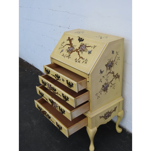 French Hand Painted Small Secretary Desk 6887 For Sale - Image 14 of 17