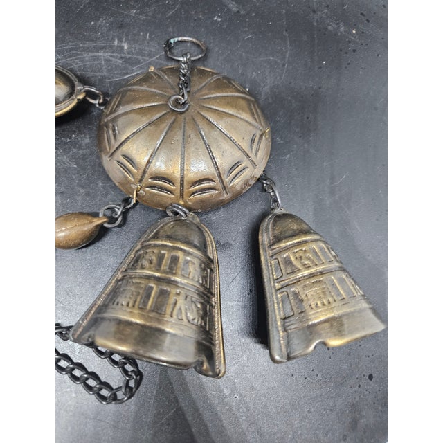 Brass Hanging Bells (3) with a Bird, Vintage